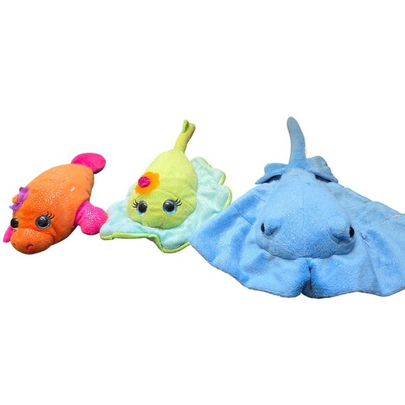 Sea Animals Plush Lot Stingray's & Manatee Glitter Stuffed Animals - Picture 4 of 10